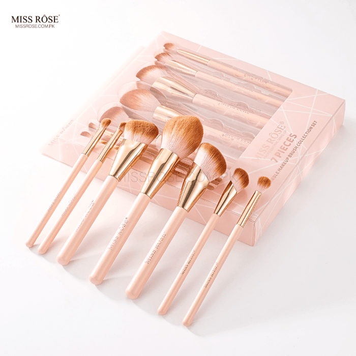 Miss Rose 7-Piece Marble Makeup Brush Collection Set - Miss Rose Com Pk
