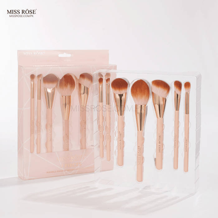 Miss Rose 7-Piece Marble Makeup Brush Collection Set - Miss Rose Com Pk