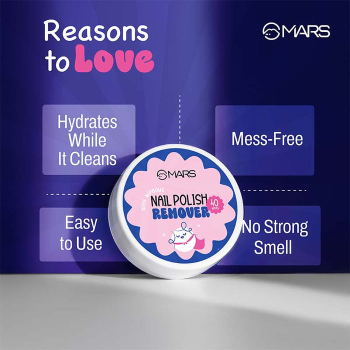 Miss Wipe out| Acetone-Free Nail Polish Remover Wipes