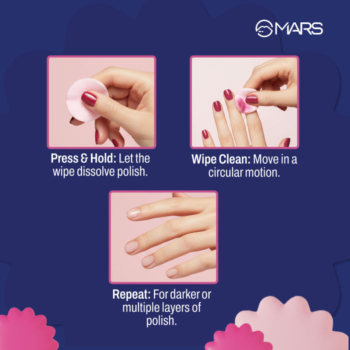Miss Wipe out| Acetone-Free Nail Polish Remover Wipes