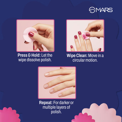Miss Wipe out| Acetone-Free Nail Polish Remover Wipes