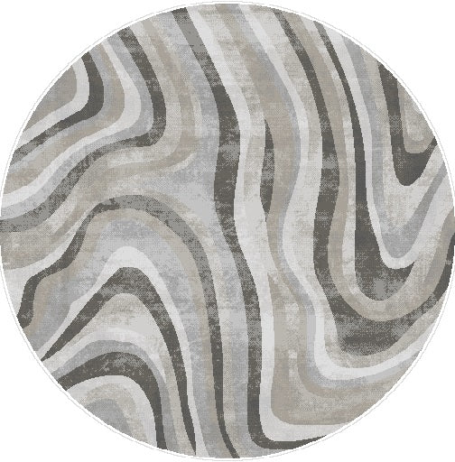 Monaco Ursula Gray Round Area Rug