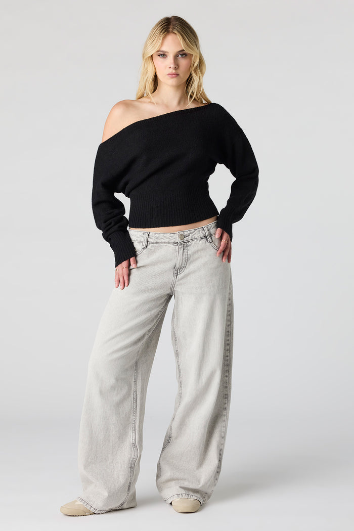 Mossy Knit Boatneck Sweater