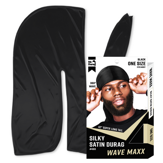Mr. Durag Wave Maxx Silky Satin Durag, 1 Count, Black