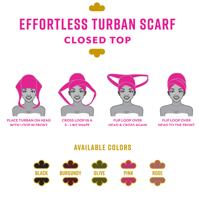 Ms. Remi Effortless Turban Scarf Close Top, 1 Count, Olive & Burgundy