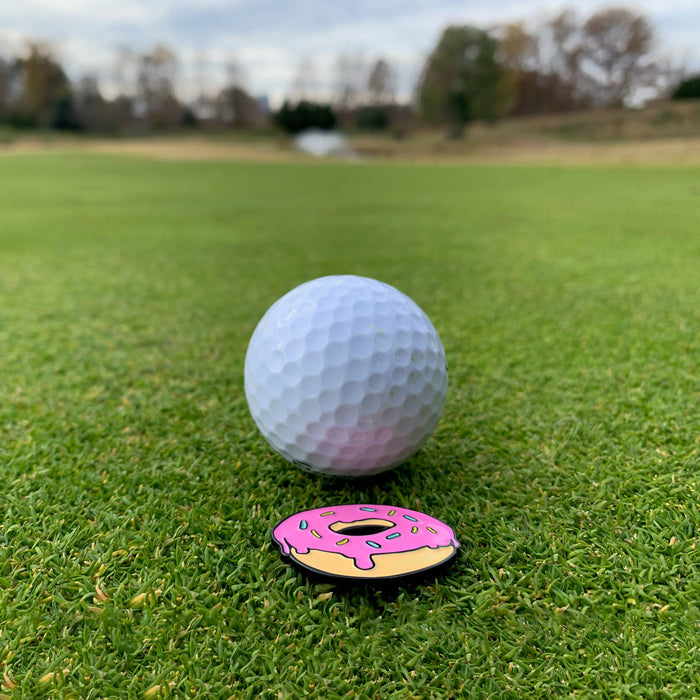 Kolorspun Pins Mushroom Magnetic Golf Ball Marker with unique mushroom design, used as a stylish golf marker on the course.