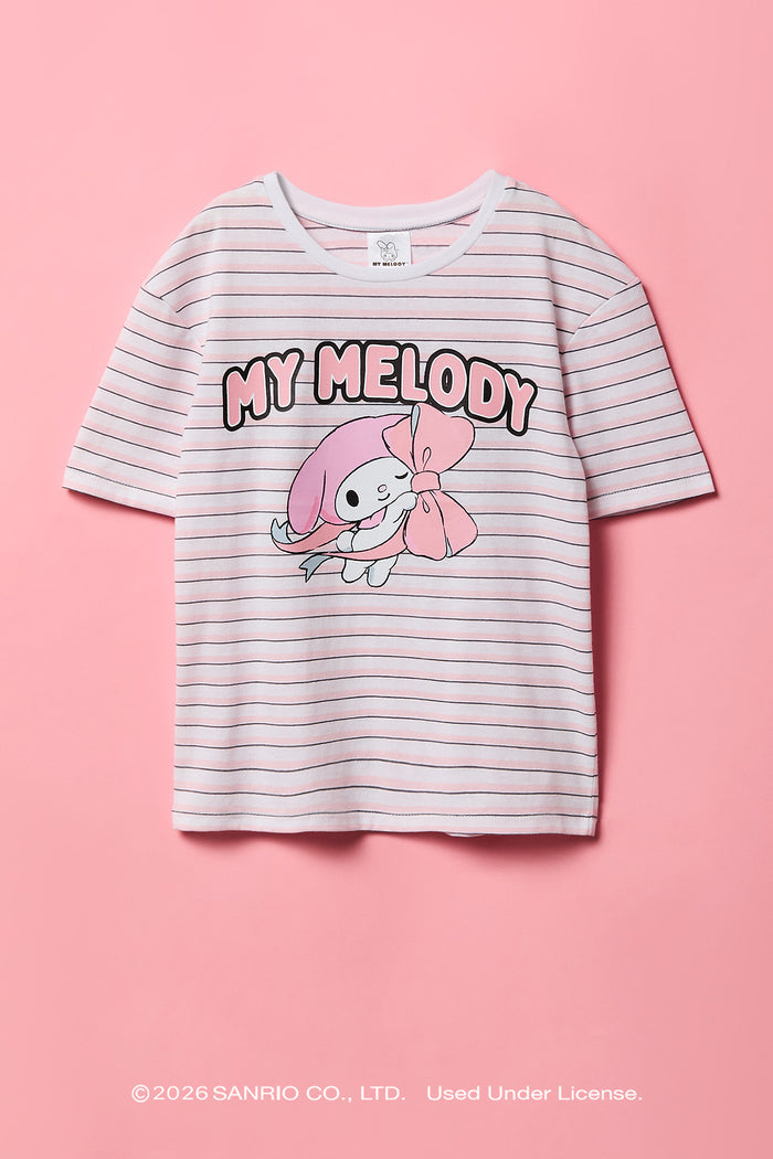 My Melody™ Girls Graphic Striped T-Shirt
