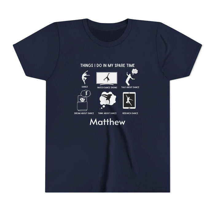 My Spare Time = Dance Time Boys' Youth Tee - Personalizable - Whippie's