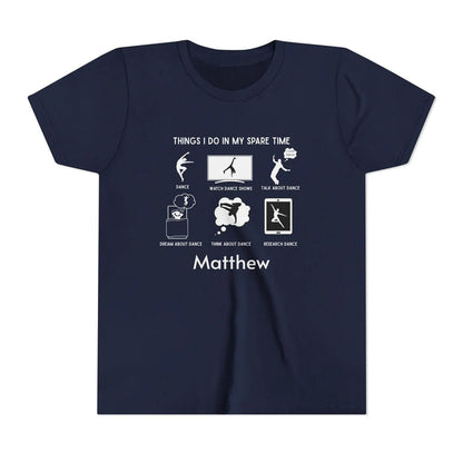 My Spare Time = Dance Time Boys' Youth Tee - Personalizable - Whippie's