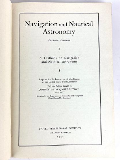 Navigation and Nautical Astronomy, 1942