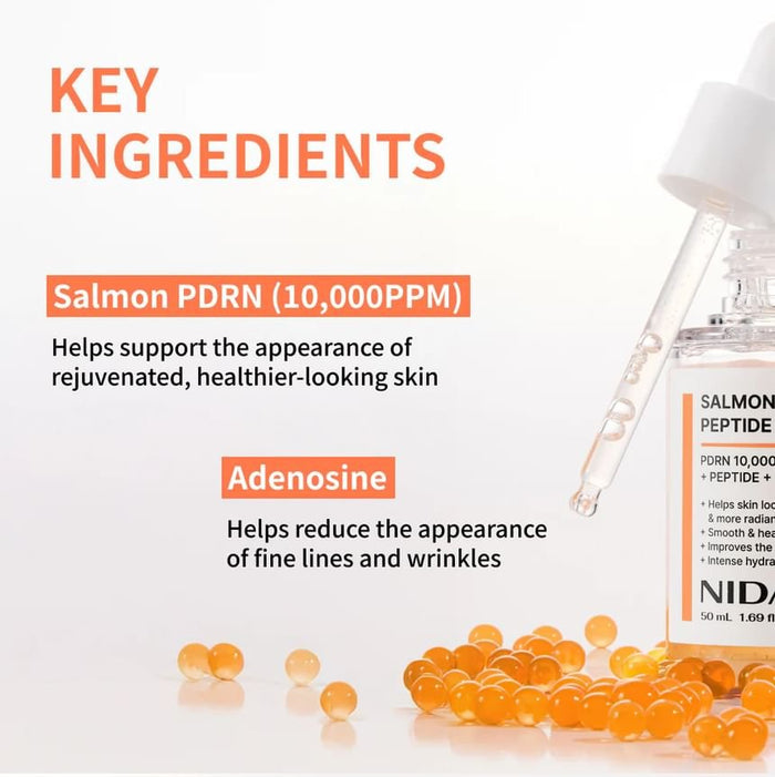 NIDA Salmon PDRN Peptide Serum 50ml نيدا السلمون PDRN مصل الببتيد - Princess Cosmetics Qatar