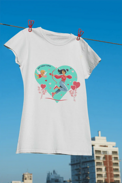 💖 Not Today Cupid! 💘 Women's Boyfriend Tee ✨ Love on your own terms! - Whippie's