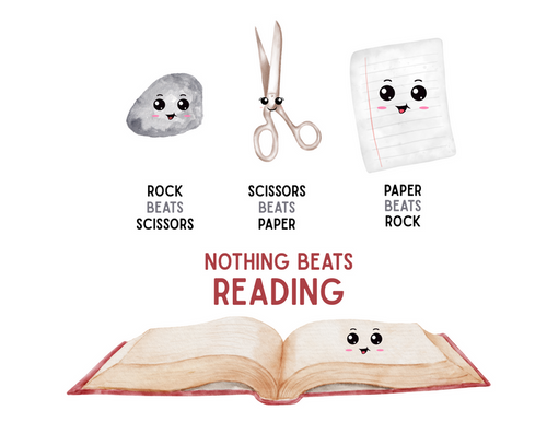 Nothing Beats Reading: Rock, Paper, Book Unisex Tee - Whippie's