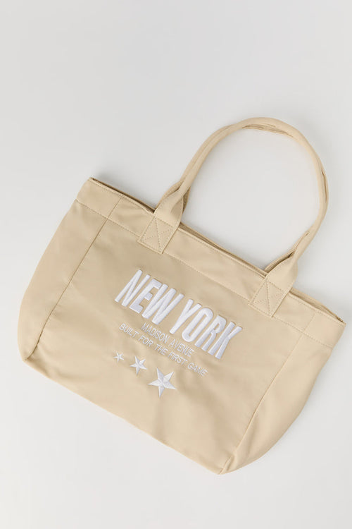 Nylon Embroidered Tote Bag