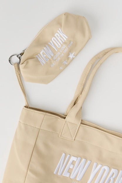 Nylon Embroidered Tote Bag