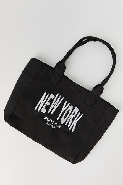 Nylon Embroidered Tote Bag
