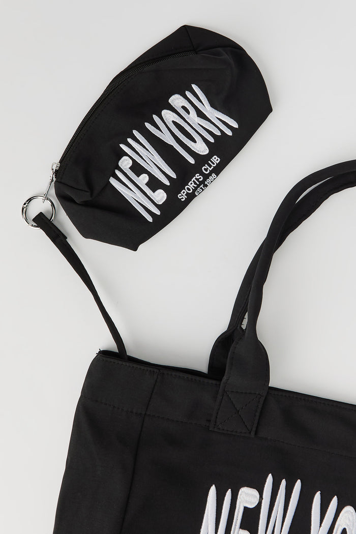Nylon Embroidered Tote Bag