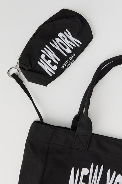 Nylon Embroidered Tote Bag