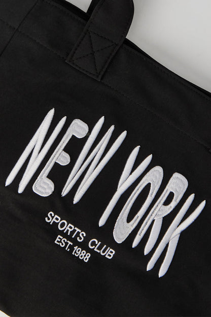 Nylon Embroidered Tote Bag