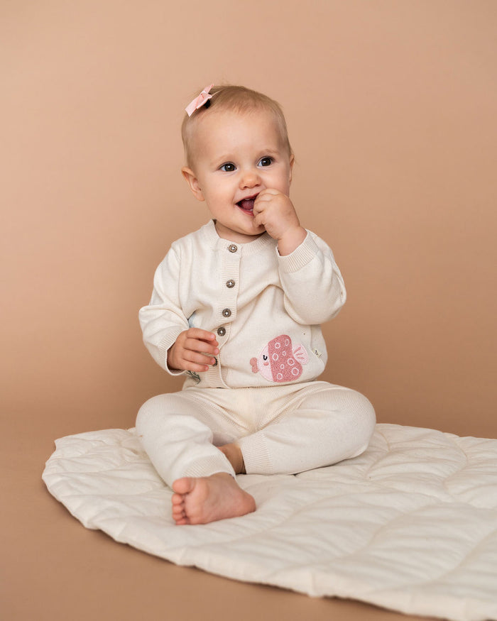 Ocean Friends Jacquard Knit Baby Cardigan Sweater (Organic Cotton)