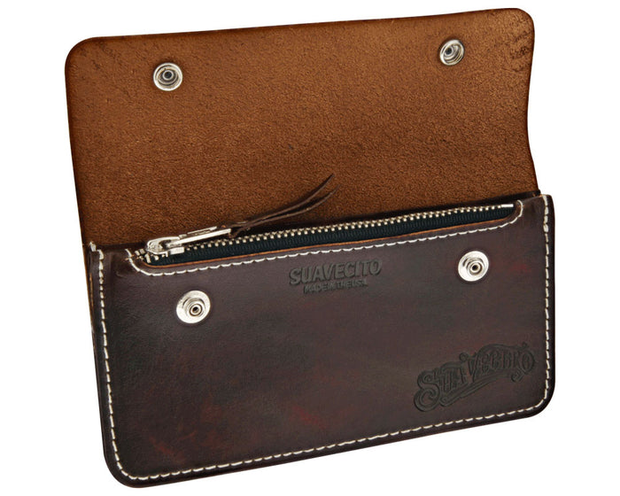Antique Brown OG Trucker Wallet - Open