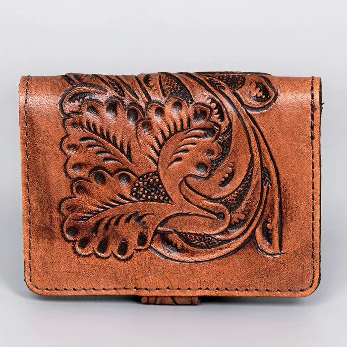 Olay Bags Leather Tooled Bifold Wallet