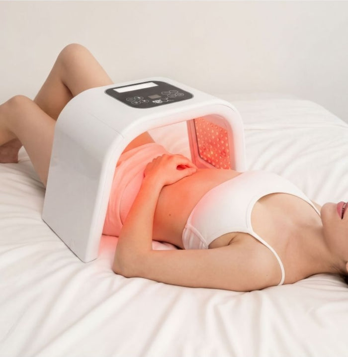 Red light therapy device for body treatment at home targeting acne, inflammation, and skin rejuvenation using clinically proven LED technology