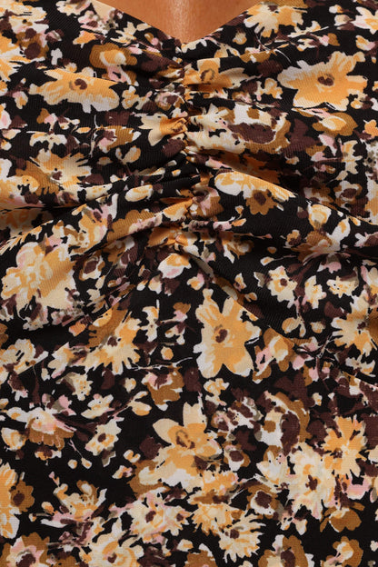 Petal and Pup USA DRESSES Oona Midi Dress - Black Ditsy Floral