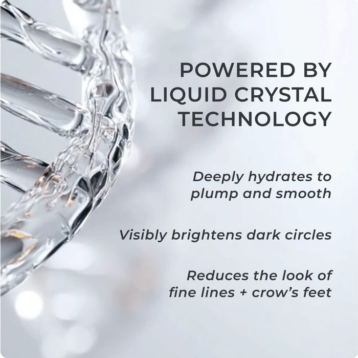 Product with text highlighting liquid crystal technology benefits on a light background