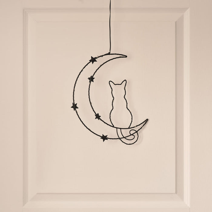 Osby Black Cat & Moon LED Halloween Silhouette Decoration