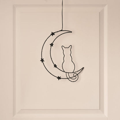 Osby Black Cat & Moon LED Halloween Silhouette Decoration