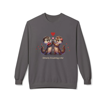 Otterly Crushing Life! Unisex Fleece Sweatshirt - Embrace Joy, Celebrate Friendship 💖🦦 - Whippie's