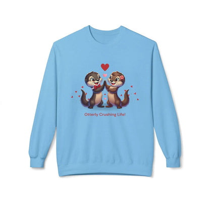 Otterly Crushing Life! Unisex Fleece Sweatshirt - Embrace Joy, Celebrate Friendship 💖🦦 - Whippie's