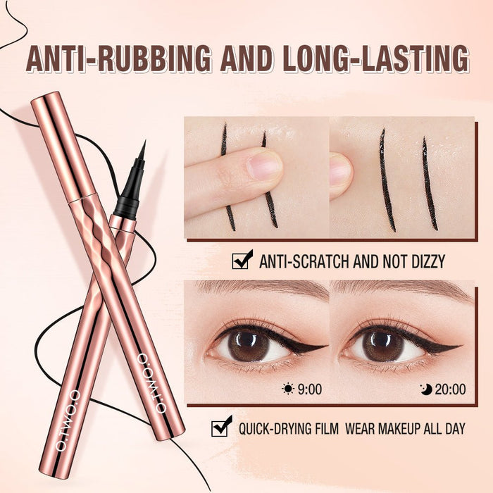 O.TWO.O Gold Silk Smooth Liquid Eyeliner 0.5g - Black محدد عيون سائل ذهبي ناعم كالحرير من O.TWO.O - أسود - Princess Cosmetics Qatar