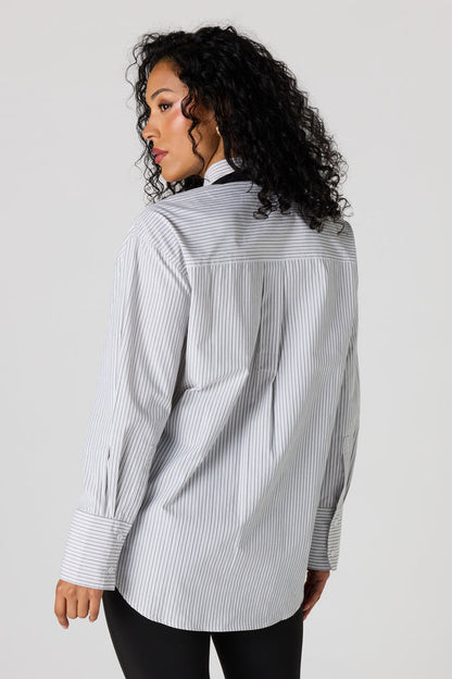 Oversized Button-Up Top & Tie