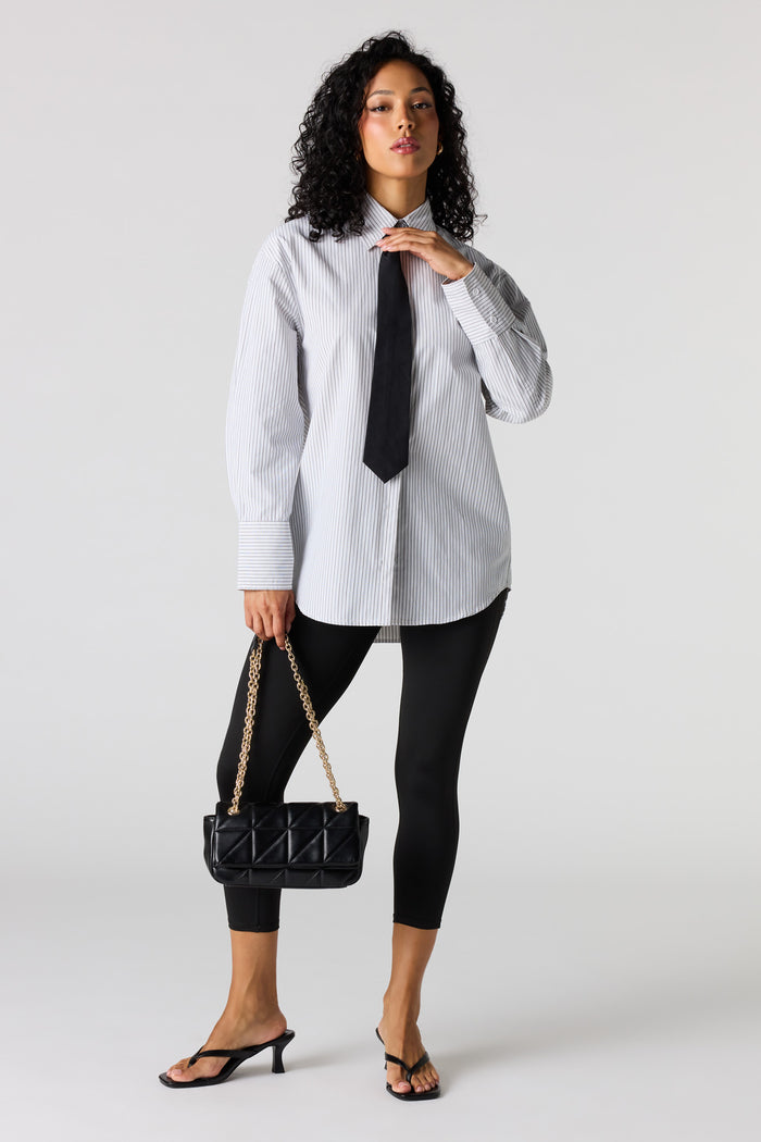 Oversized Button-Up Top & Tie