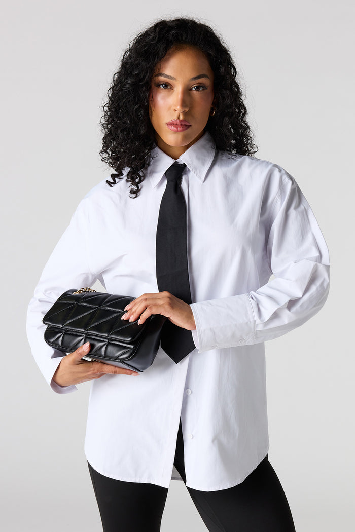 Oversized Button-Up Top & Tie
