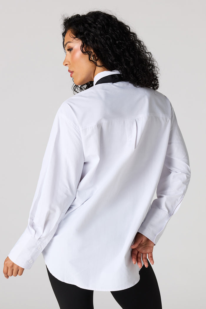 Oversized Button-Up Top & Tie