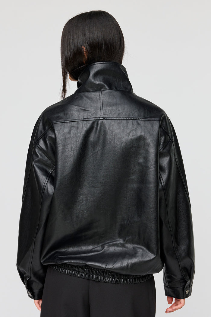 Oversized Faux Leather Jacket