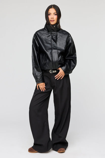 Oversized Faux Leather Jacket