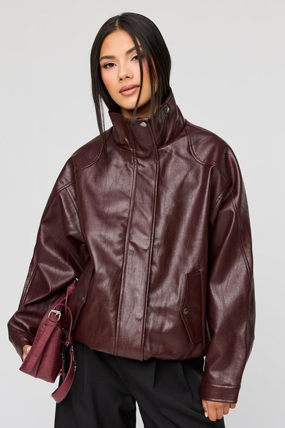 Oversized Faux Leather Jacket