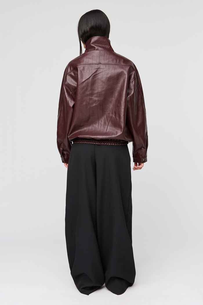 Oversized Faux Leather Jacket