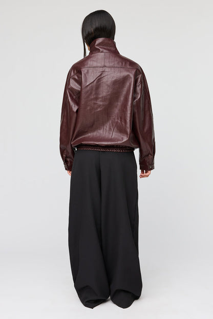 Oversized Faux Leather Jacket