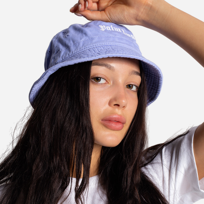 PALM ANGELS Twill Bucket Hat In Light Blue