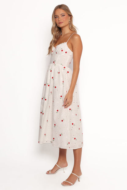 Petal and Pup USA DRESSES Paloma Maxi Dress - White Red Floral (Hold for Rack)
