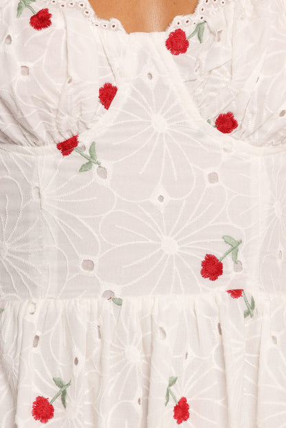 Petal and Pup USA DRESSES Paloma Maxi Dress - White Red Floral (Hold for Rack)