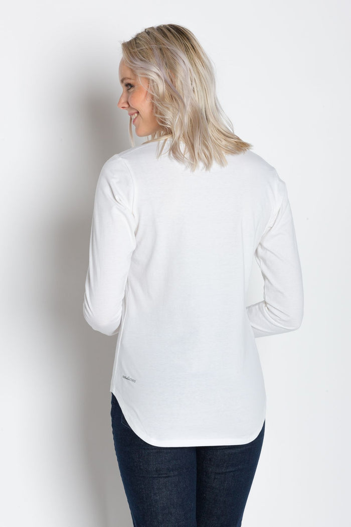 Pamela Heavy Tee | Women's Long Sleeve Crew Neck