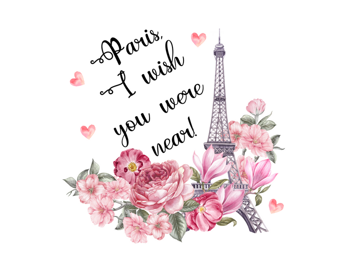 Paris, I Wish You Were Near! | Women's V-neck  Paris Shirt
