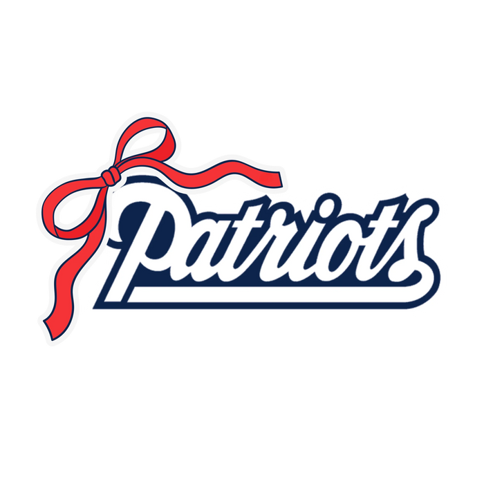 Patriots Tee with Bow Long Sleeve V-Neck