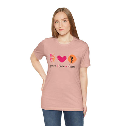 Peace, Love & Dance Unisex Jersey Tee - ✌️❤️💃 Express Yourself Through Movement! 💃❤️✌️ - Whippie's